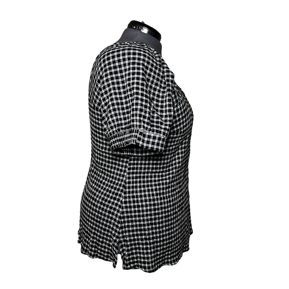 Lane Bryant Square-Neck Plaid Top with Button Details NWT (Size 18W) - Picture 4 of 6